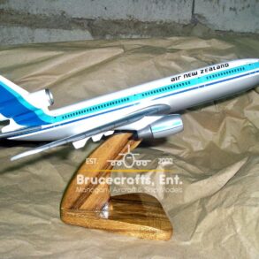 Model of McDonnell Douglas DC-10 World with detailed craftsmanship.